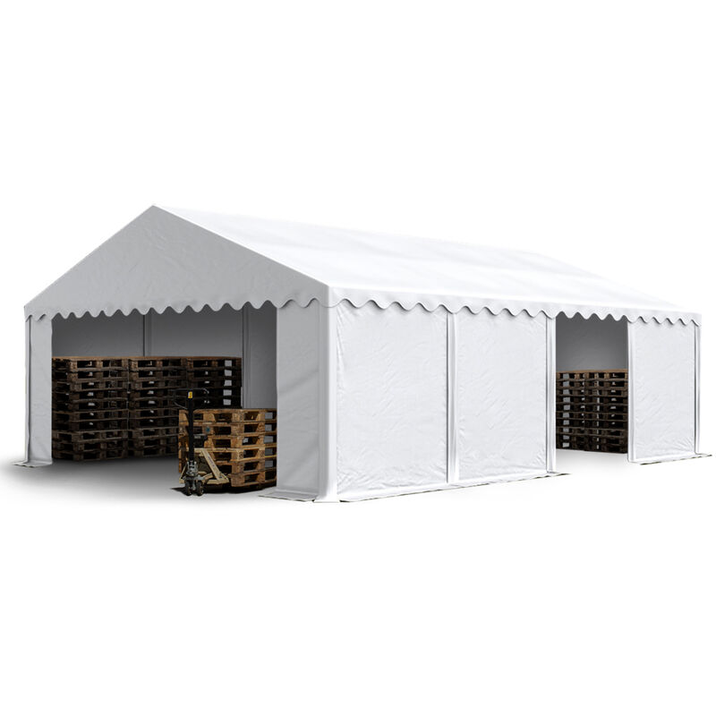 foto del prodotto toolport tendone deposito 5x8 m pvc 700 n bianco impermeabile tenda capannone tenda di stoccaggio