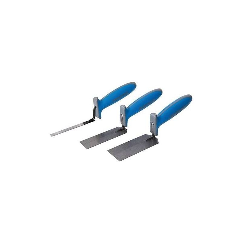 foto del prodotto tools 584174 margin set cazzuole con impugnatura morbida, colore blu 3 pezzi silverline
