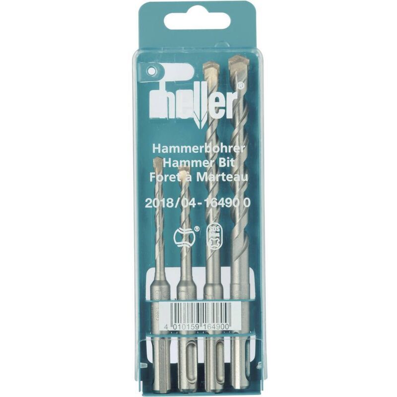 foto del prodotto tools bionic 16490 0 acciaio kit punte perforatrici 4 parti 5 mm, 6 mm, 8 mm, 10 mm sds plus 1 kit heller