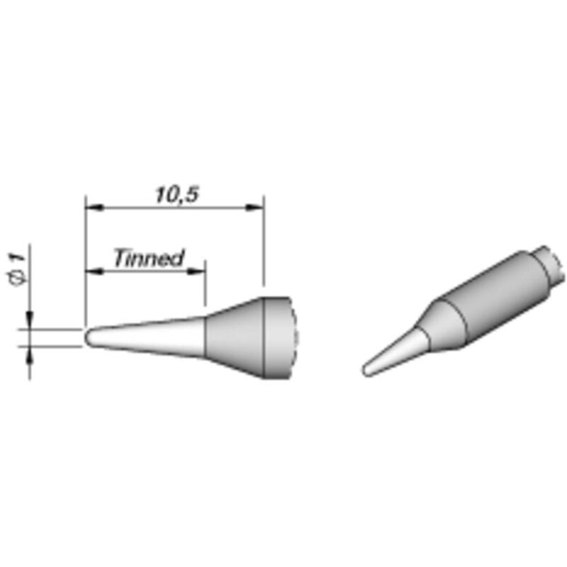 foto del prodotto tools c245041 punta di saldatura forma tonda, dritta dimensione punta 1.0 mm contenuto 1 pz. jbc