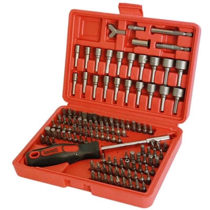 foto del prodotto tools kit cacciavite 122 inserti giravite con prolunga adattatore torx stella taglio