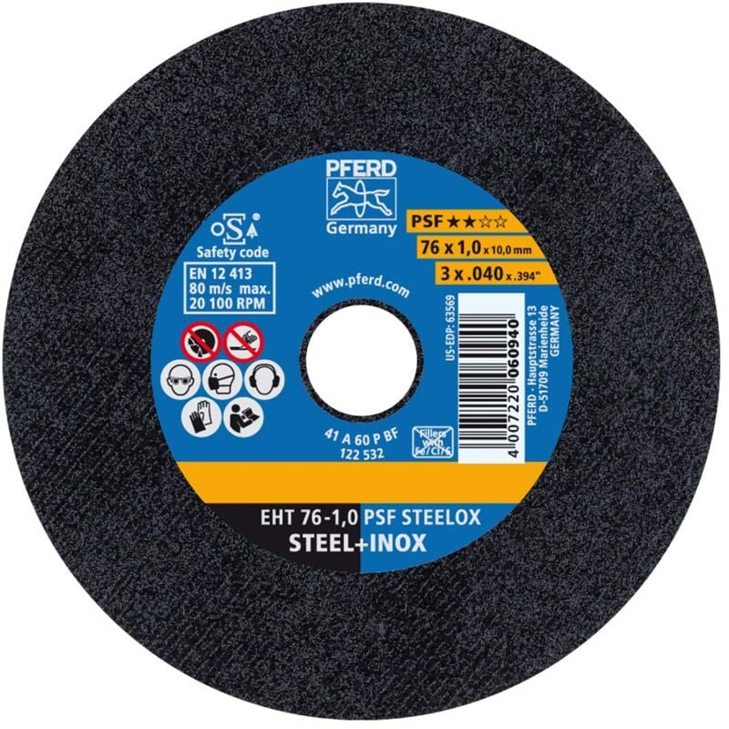 foto del prodotto tools psf steelox 65508100 disco di taglio dritto 76 mm 25 pz. acciaio inox, acciaio pferd