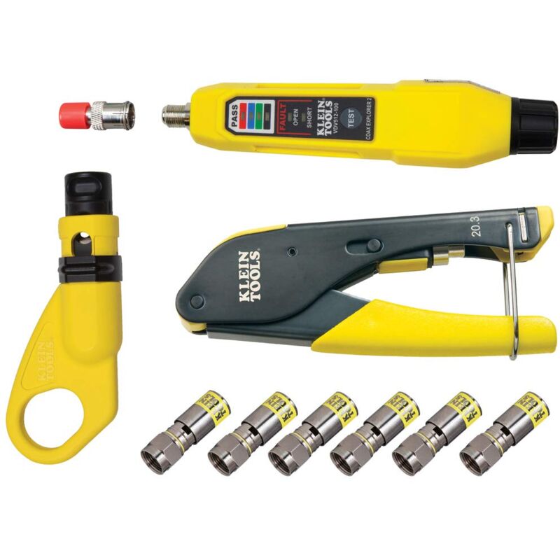 foto del prodotto tools vdv002 818 coax installation and testing kit by tools klein