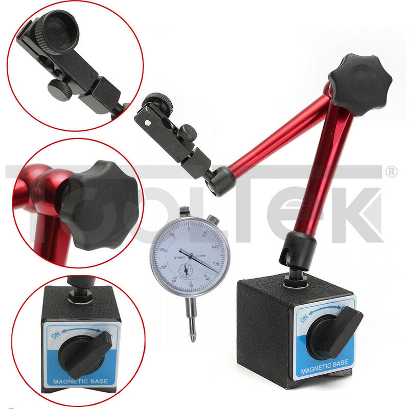 foto del prodotto tooltek base magnetica snodabile comparatore centesimale 58mm tornio