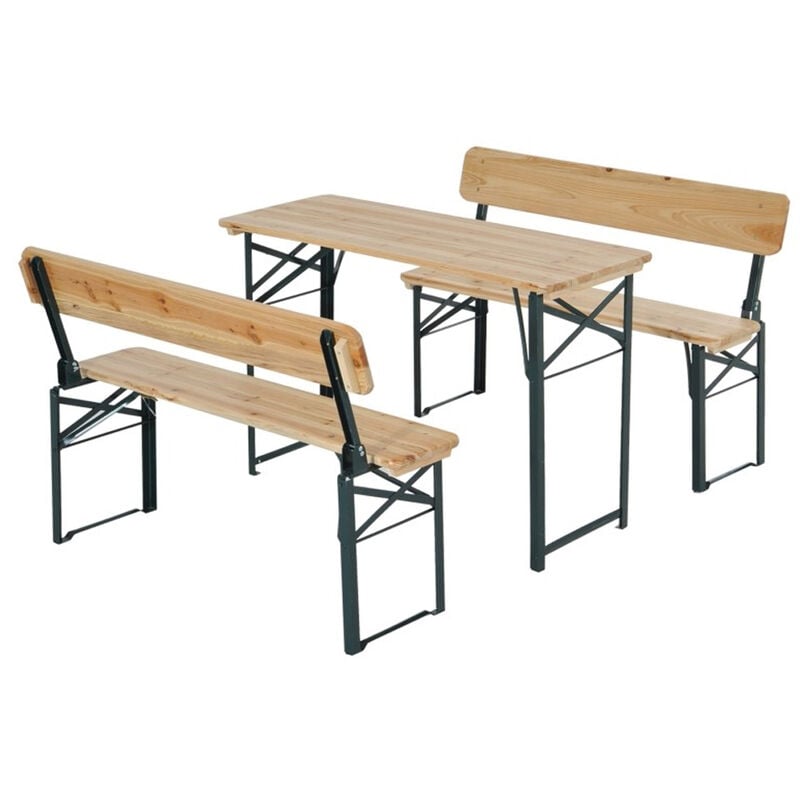 foto del prodotto tooltek birreria set tavolo panche richiudibile tavolo giardino legno 115x60cm