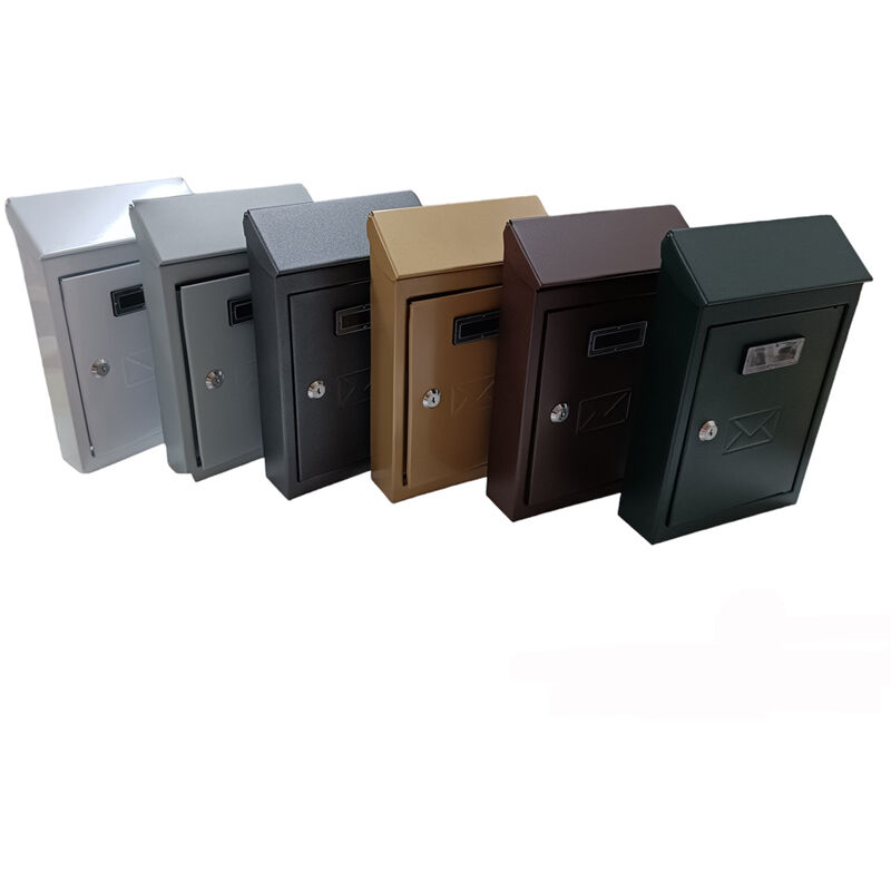 immagine 0 del prodotto tooltek cassetta postale esterno a parete buca lettere in acciaio tetto chiave 30x20x6cm, nero 