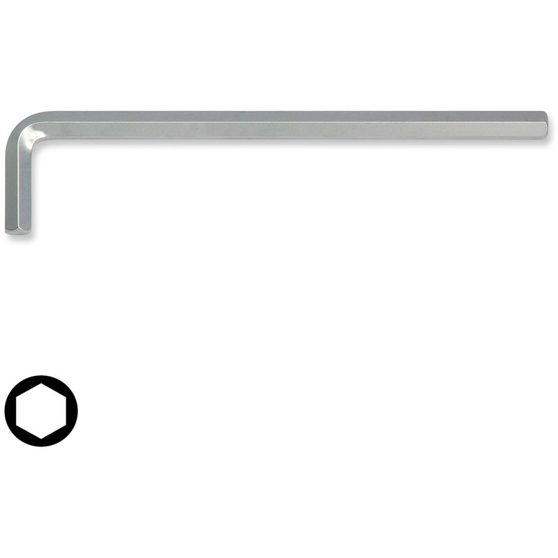 immagine 0 del prodotto tooltek chiave maschio a brugola esagonale a l tipo lungo cromata cr v 2 10mm mundial, 6mm 