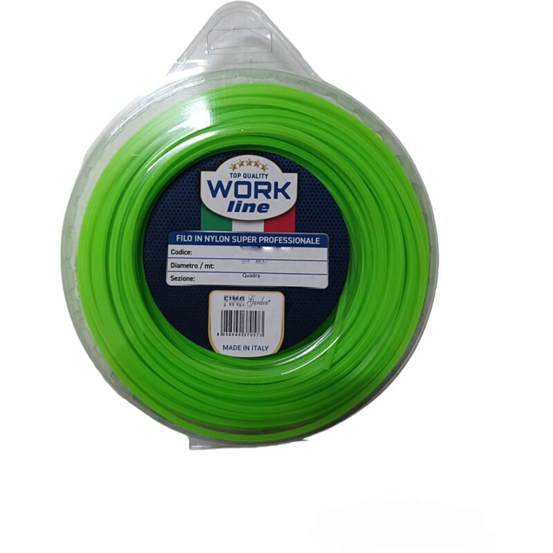 foto del prodotto tooltek filo x decespugliatore tagliaerba 2,4 2,7 3 3,3 4mm quadrato work line fima, 2,7mm 