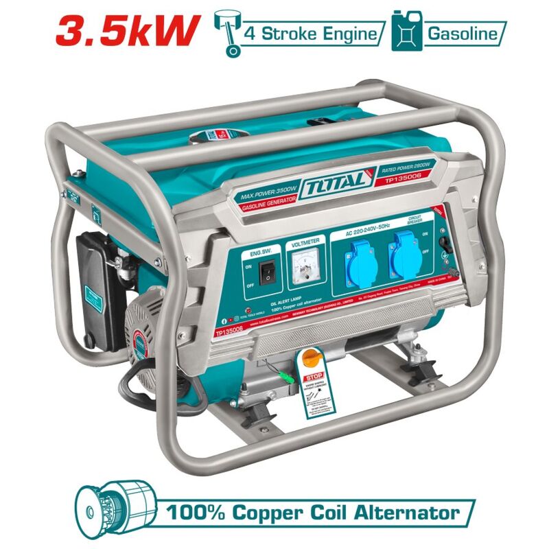 foto del prodotto tooltek generatore a benzina da 3,5kw 4 tempi raffreddato ad aria