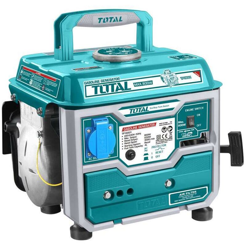 foto del prodotto tooltek generatore di corrente portatile 0,8 kw motore 2 tempi gruppo elettrogeno total tottp18001