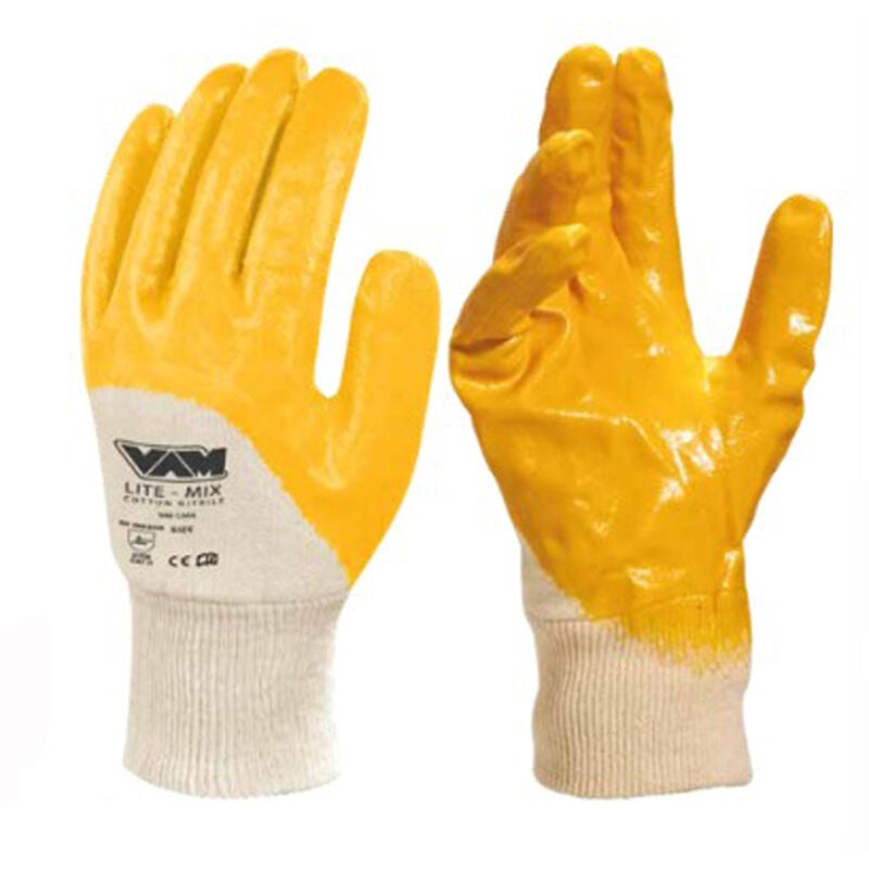 foto del prodotto tooltek guanti da lavoro lite mix cotone spalmato in nitrile giallo 12 paia l xxl med, xl 