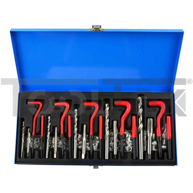 foto del prodotto tooltek kit ripara filetti 131pz ripristina filettature elicoidi g02790