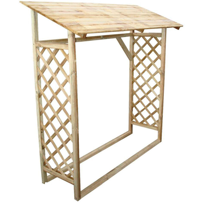 foto del prodotto tooltek legnaia da giardino legno con griglia senza pavimento 180x66x154 177cm pircher