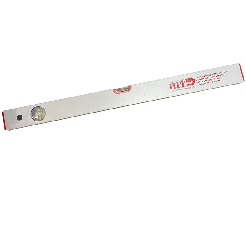 foto del prodotto tooltek livella a bolla 60cm alluminio anodizzato professionale hit