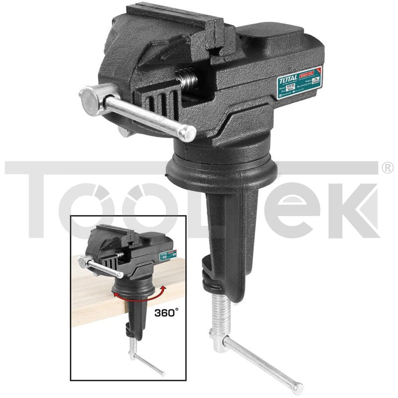 foto del prodotto tooltek morsa da banco base girevole apertura massima 60mm incudine total