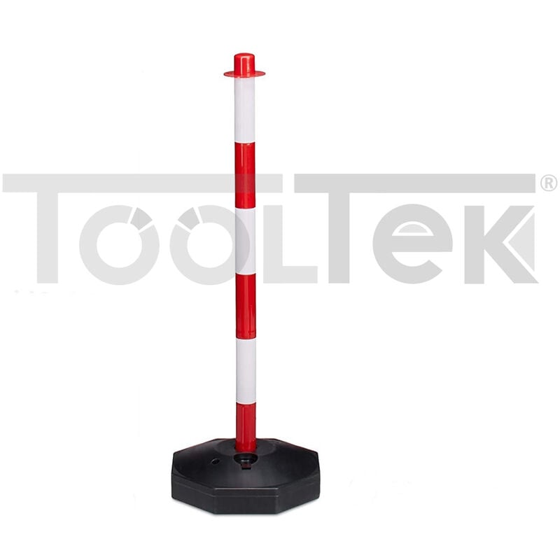 foto del prodotto tooltek paletto segnaletica dissuasore bianco rosso base h.90cm mistral