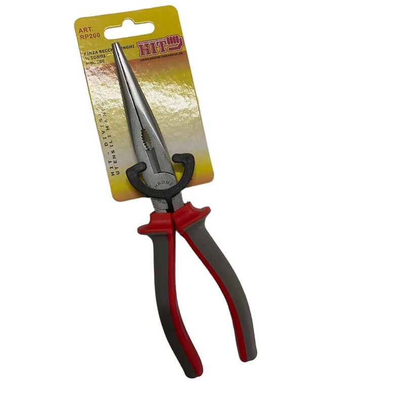 foto del prodotto tooltek pinza a becco becchi lunghi lungo 1 2 tondi 200mm hit tools