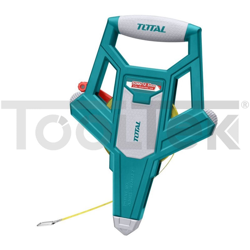 foto del prodotto tooltek rotella metrica 50mt nastro flessometro metro acciaio rullina total