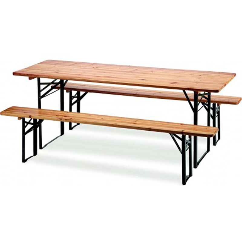 foto del prodotto tooltek set birreria tavolo 2 panche in legno naturale richiudibile 120x60 cm 4f