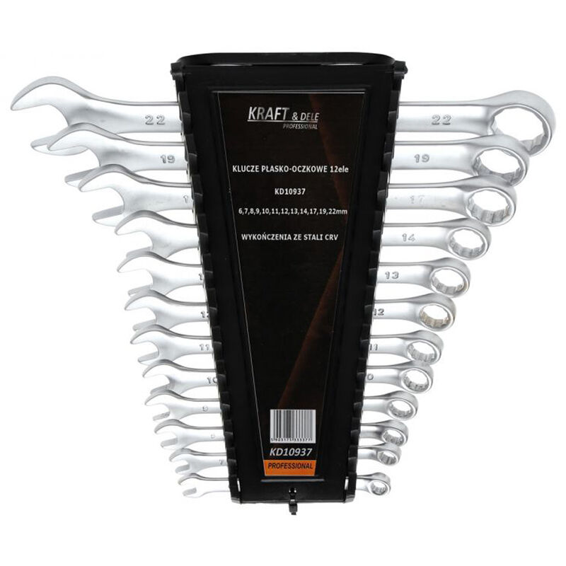 foto del prodotto tooltek set chiavi combinate stella e fissa 12pz 6 14, 17, 19, 22mm acciaio crv kraft