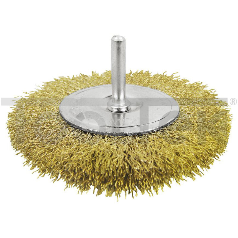 foto del prodotto tooltek spazzola a disco trapano circolare ottone 100mm attacco 1 4 total