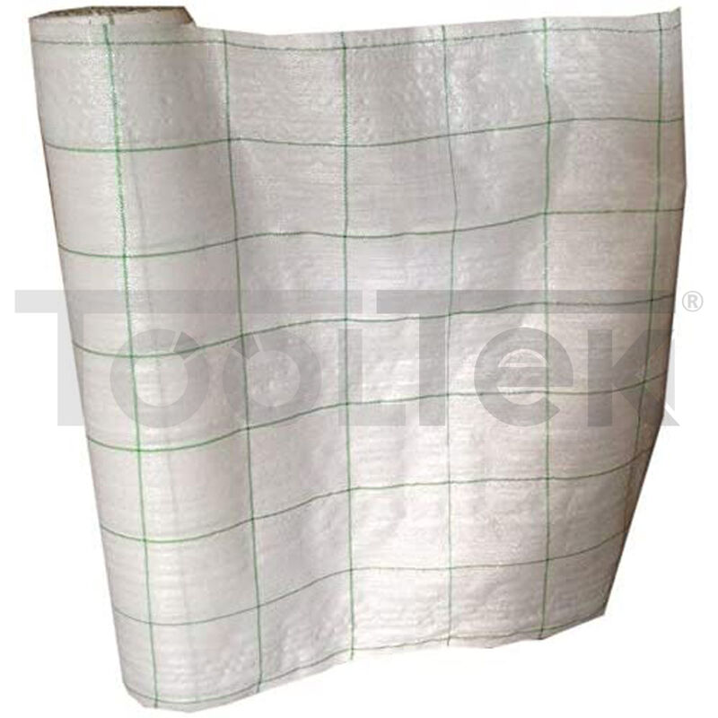foto del prodotto tooltek telo rete pacciamatura anti radice erbacce anti strappo 1,5x100mt bianco
