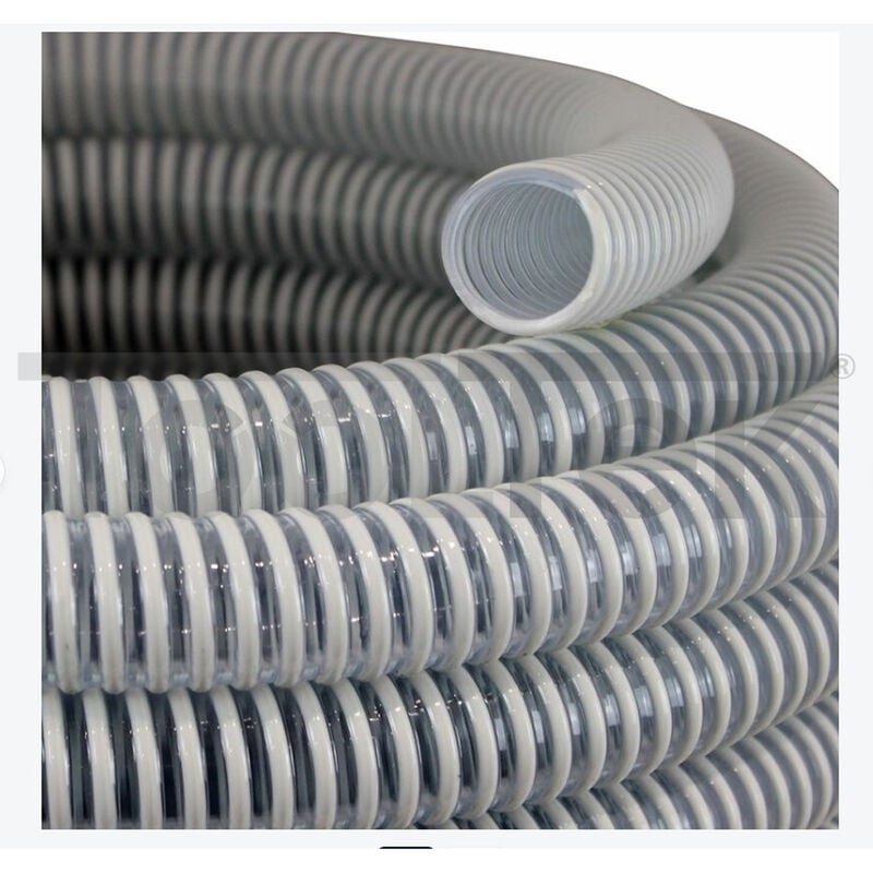 foto del prodotto tooltek tubo spiralato pvc neutro spirale aspirazione alimentare 25 25mt