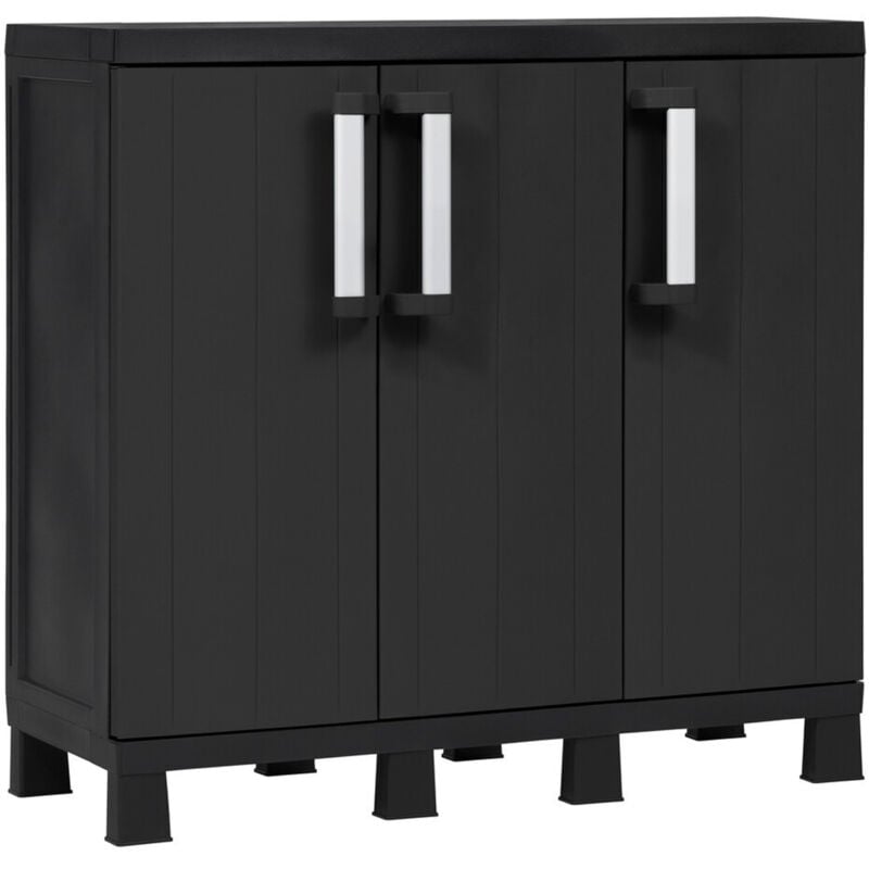 foto del prodotto toomax armadio basso a 3 ante e 2 ripiani regolabili 97x37x93cm