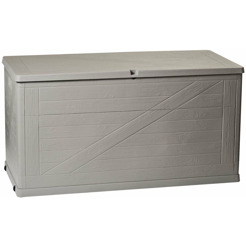 foto del prodotto toomax baule cassapanca in resina multiuso con ruote spostamento 120x57x63 wood