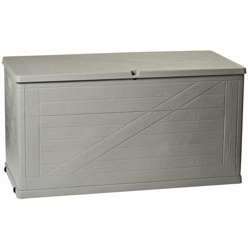foto del prodotto toomax baule cassapanca in resina multiuso con ruote spostamento 120x57x63 wood