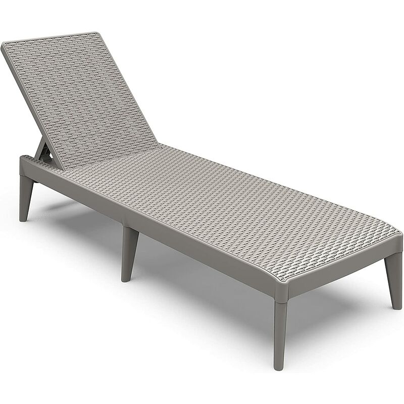 foto del prodotto toomax - lettino sdraio prendisole grigio effetto rattan da giardino numana