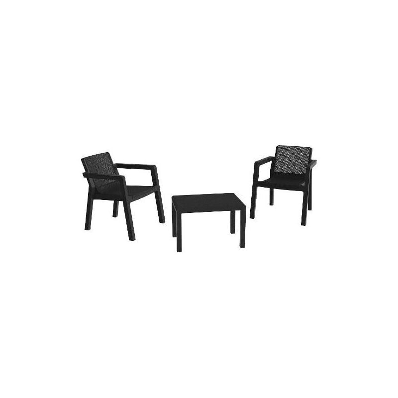 foto del prodotto toomax riviera 592 set da esterno 2 posti antracite scuro per arredo giardino e tavoli da esterno