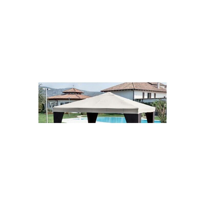 foto del prodotto top copertura x gazebo legno 3x4poliest.bianc