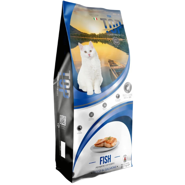 foto del prodotto top gatto fish adult ricco di salmone 20 kg croccantini per gatti 1 ordine scegli lo sconto bzr5 bzr20 200 punti fedelt 