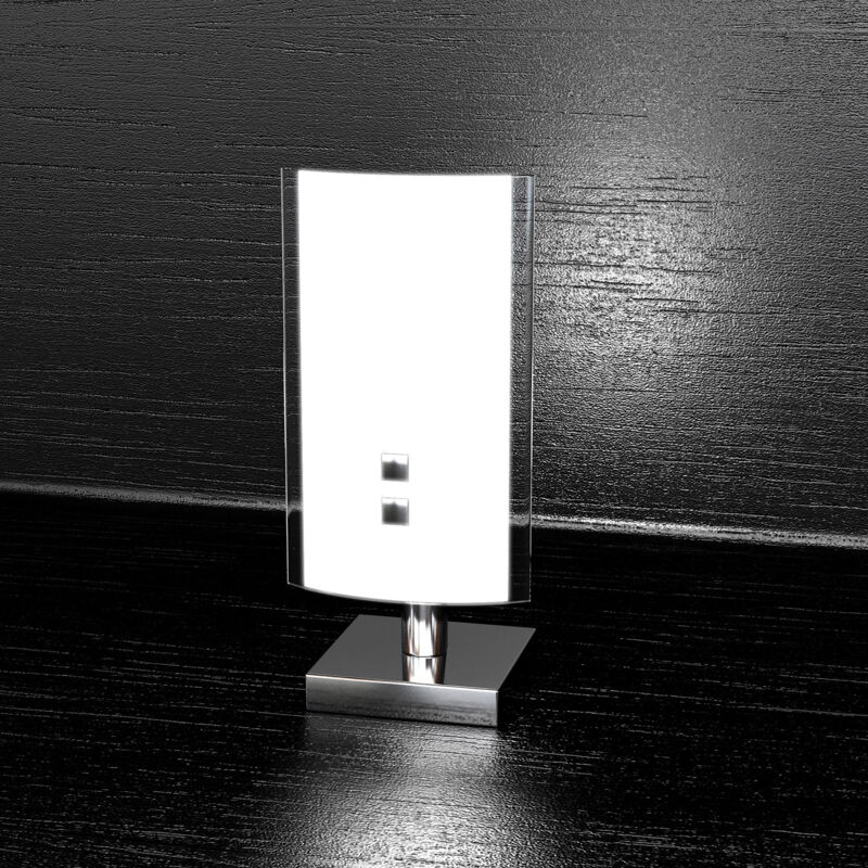 foto del prodotto top light abatjour contemporaneo linear metallo e vetro bianco 1 luce g9