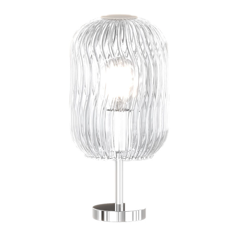 foto del prodotto top light abatjour contemporaneo tender metallo cromo vetro trasparente 1 luce e27