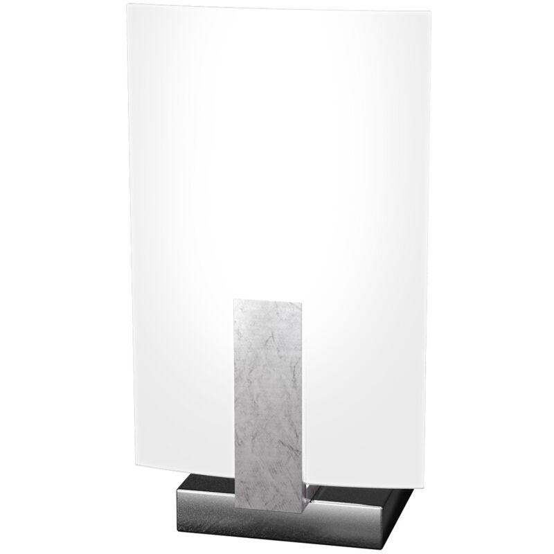 foto del prodotto top light abatjour contemporaneo wood metallo foglia argento vetro bianco 1 luce g9