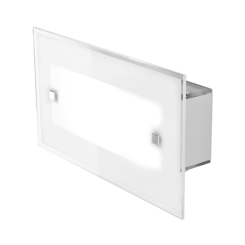 foto del prodotto top light applique contemporanea brick metallo bianco vetro satinato 2 luci e27 27cm