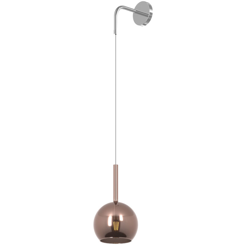 foto del prodotto top light applique contemporanea future metallo cromo vetro rame 1 luce e27