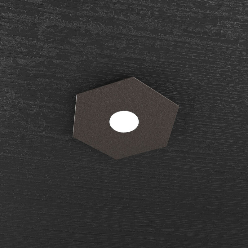 foto del prodotto top light applique industrial minimal hexagon metallo marrone 1 luce gx53
