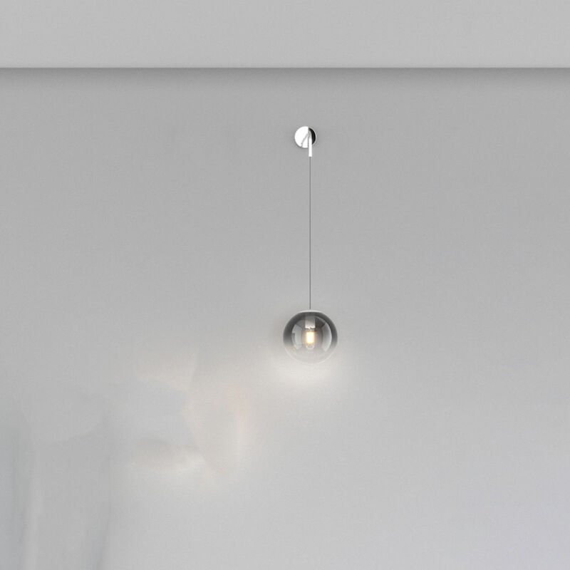 foto del prodotto top light applique moderna big eclipse metallo cromo vetro fum 1 luce e27