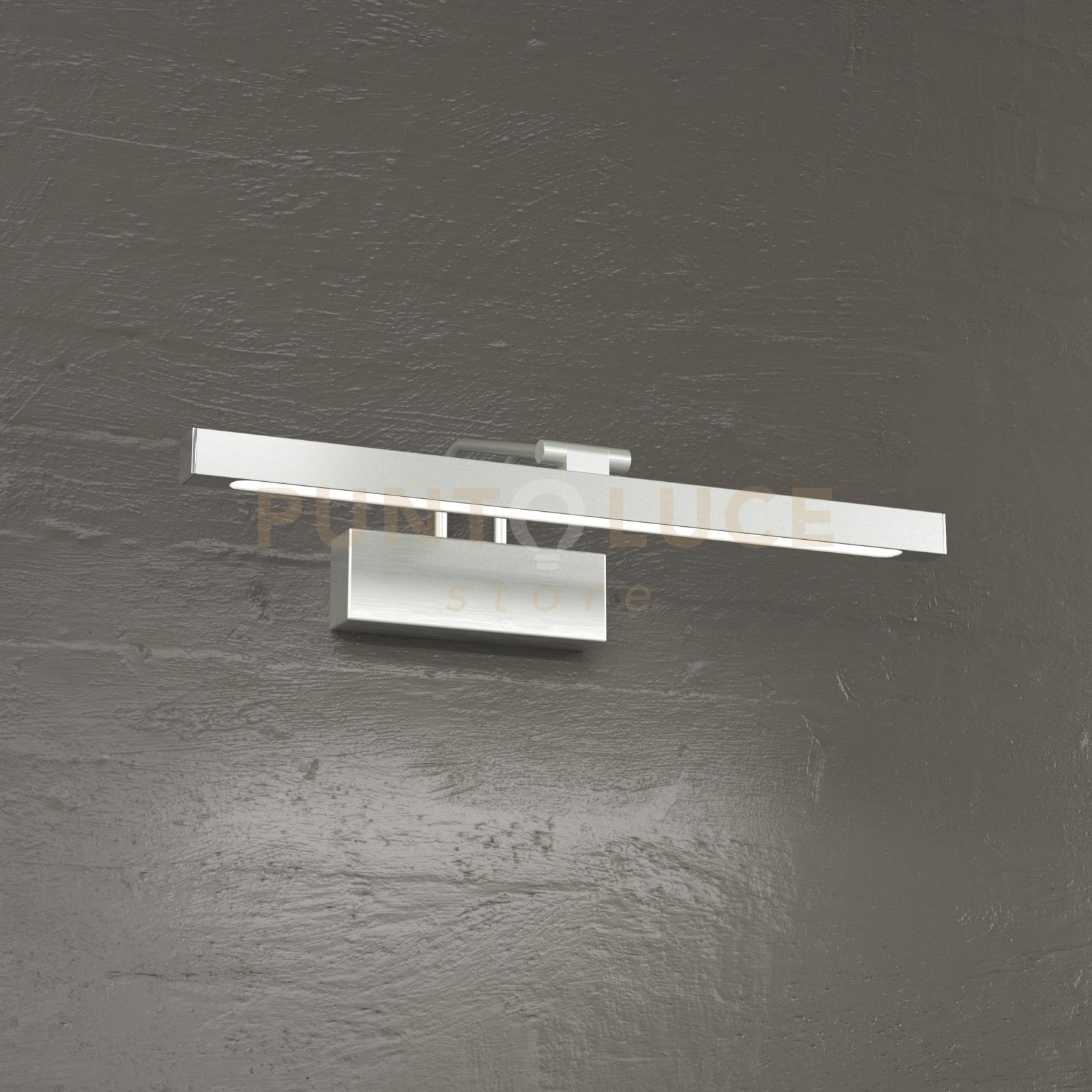 foto del prodotto top light applique moderna flexa metallo nichel diffusore acrilico led 8w luce naturale