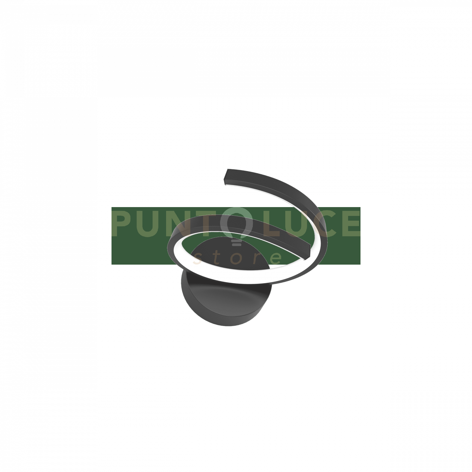 foto del prodotto top light applique moderna tornado alluminio nero led 12w luce caldanaturale