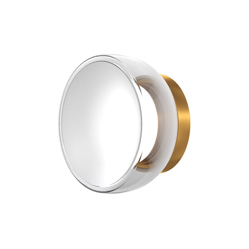 foto del prodotto top light appliques lampade da parete drum metallo oro vetro bianco 1 luce led 8w calda