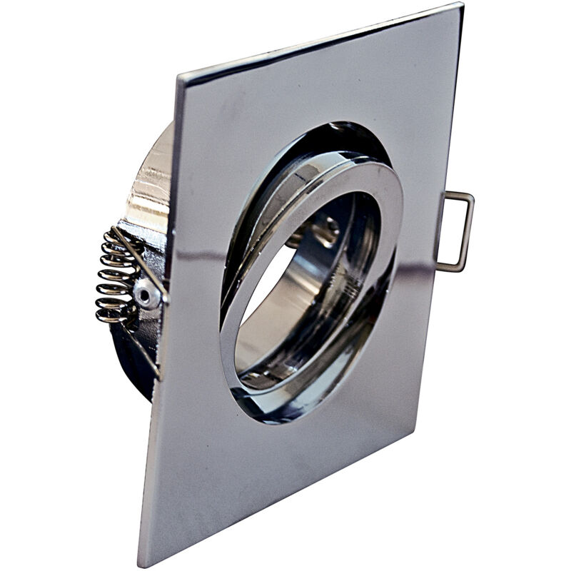 foto del prodotto top light faretto incasso oil orientabile quadrato alluminio cromo 1 luce gu10 9x9cm