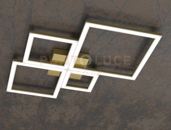 foto del prodotto top light four squares applique plafoniera 55 cm. oro brunito verniciato 1162 55 ob