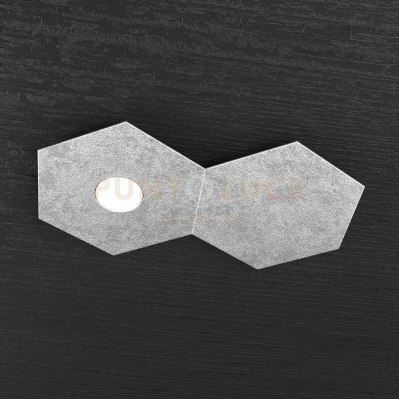 foto del prodotto top light hexagon applique plafoniera 1 luce 1 decorativo foglia argento 1142 1l1d fa