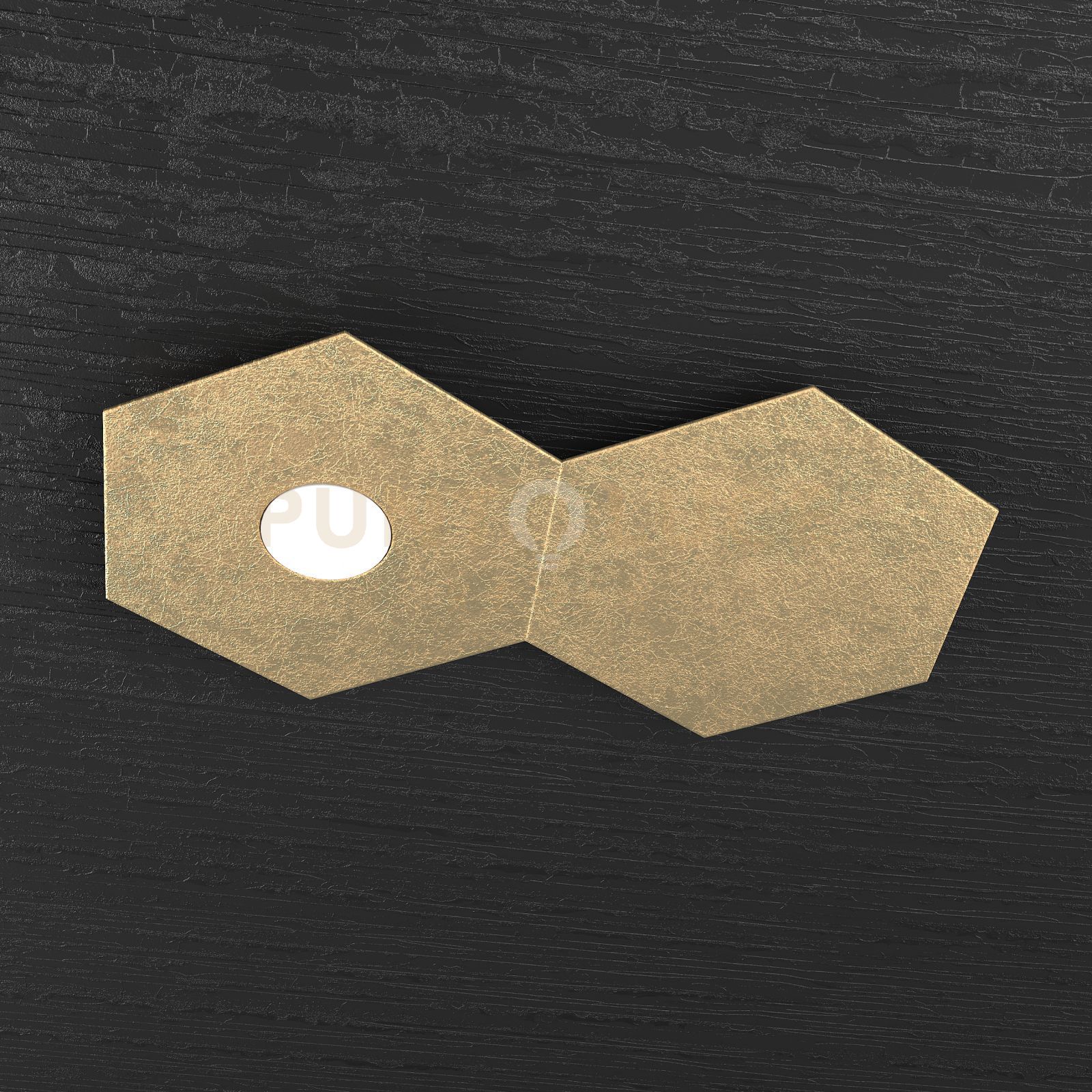 foto del prodotto top light hexagon applique plafoniera 1 luce 1 decorativo foglia oro 1142 1l1d fo