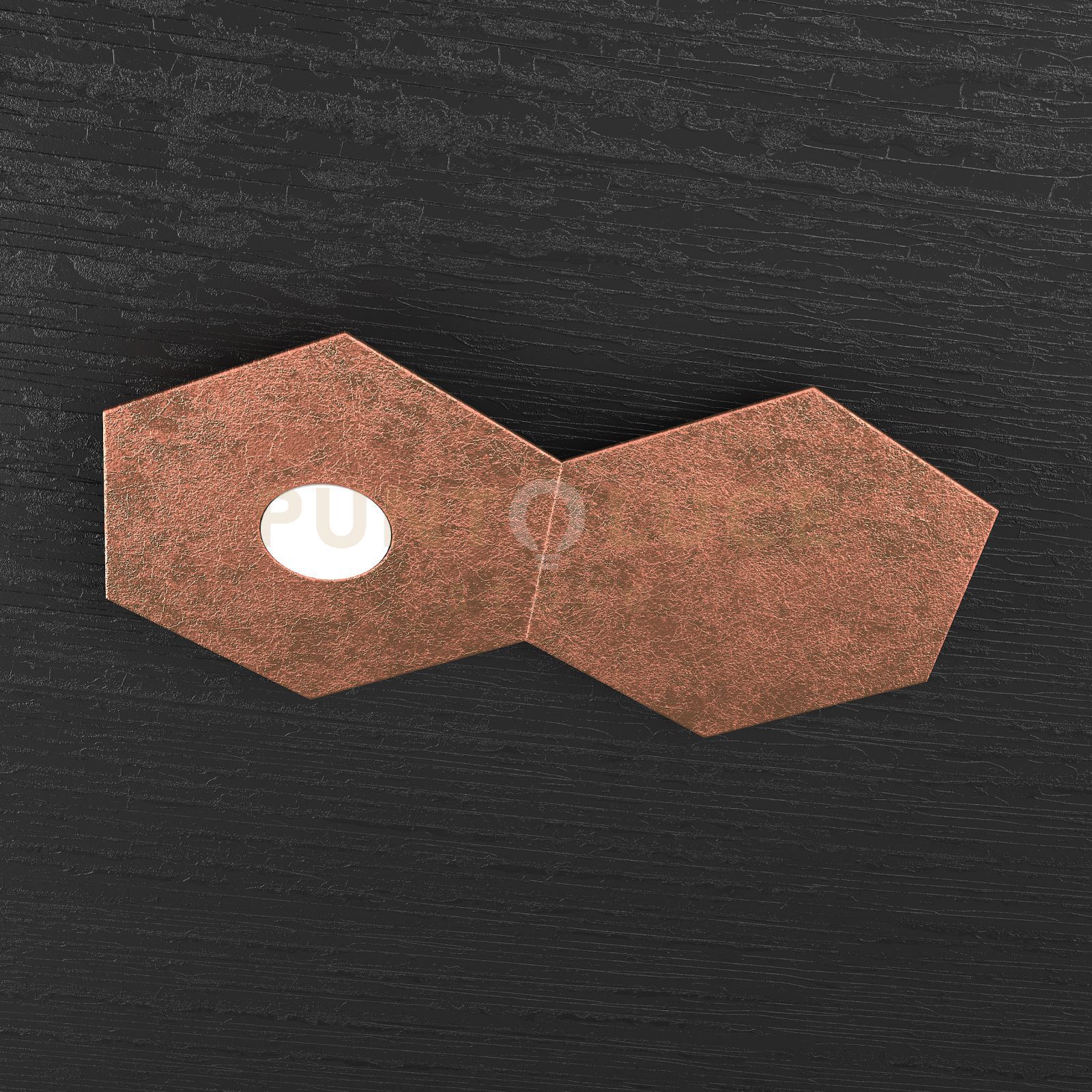 foto del prodotto top light hexagon applique plafoniera 1 luce 1 decorativo foglia rame 1142 1l1d fr