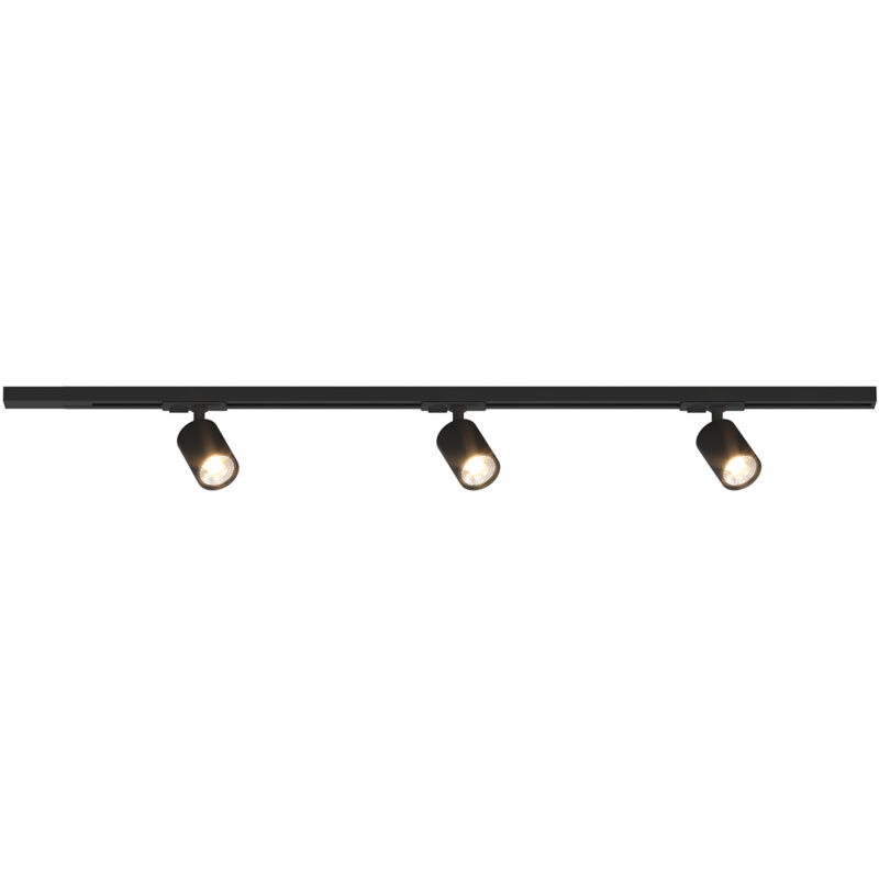 foto del prodotto top light kit binario moderno mono yari kit metallo nero 3 luci gu10